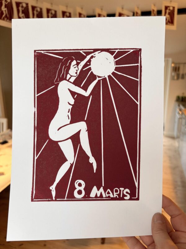 8. marts - originalt håndlavet print, 2. oplag